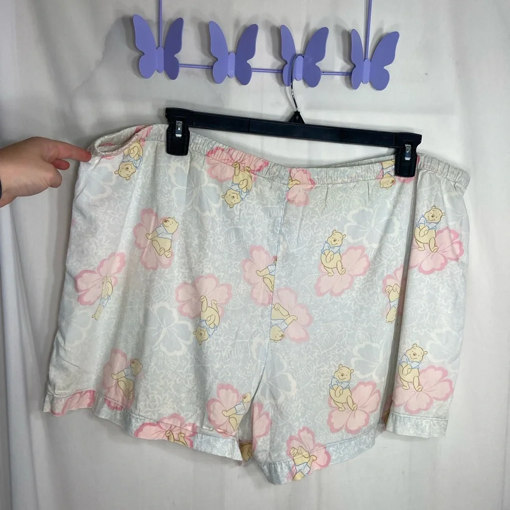 Disney women’s Winnie the Pooh light blue drawstring‎ pajama shorts 100% cotton - Picture 8 of 9